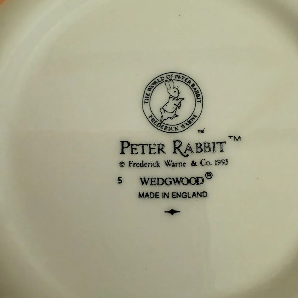 Wedgwood Royal Doulton Peter Rabbit 2‎ Piece Bowl Cup Bone China Set 1993